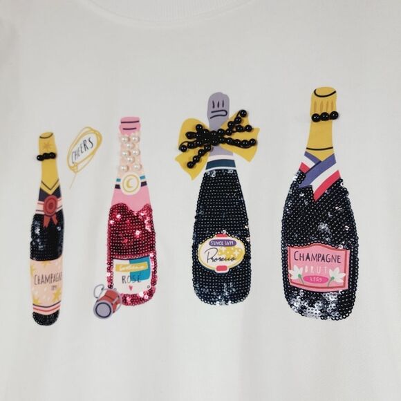 Novelty Champagne Problems Rose Prosecco Brut Sweatshirt Size M - Picture 3 of 7